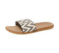 Lazzboy Hausschuhe Damen Slippers rutschfest Bambus Rattan Hallenschuhe Silent Duschlatschen Sauna Schuhe Leicht Badelatschen Badeschlappen Pantoletten Sommer Leichte (Grau,40)