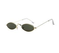 Lazzboy Herren Damen Retro Kleine Ovale Sonnenbrille Metallrahmen Shades Eyewear Unisex Reise Für Brillen Katzenauge Metall Rand Rahmen Frau Sonnebrille Gespiegelte Linse Sunglasses(G)