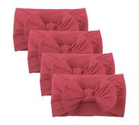 Lazzboy Mädchen Baby Kleinkind Turban Stirnband Haarband Bogen 4pcs Zusätze Headwear Stirnband, Stretchy Gestricktes Mit Bögen Große Haarschleife Für Säuglingsbaby(H)