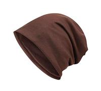 Lazzboy Männer Frauen Plain Strickmütze Mütze Winter Herbst Baumwolle Einfarbig Unisex Hut Beanie, Zweilagige Feinstrick Warm Und Dünn(Kaffee)