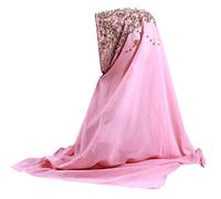 Lazzboy Plain Chiffon Muslim Hijab Schal Halstuch Damen Kopftuch Gesichtsschleier Glitzernder Turban Hidschab Diamanten Islamischen Abaya Dubai Frauen Ramadan Kopfbedeckung Bandana(G)
