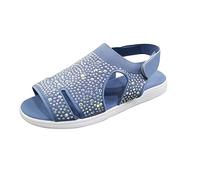 Lazzboy Sandalen Damen Sommer Bequem Keil Haken Schuhe Zehen Mesh Freizeitsandalen Mit Strasssteinen Sommersandalen Für Flache Offene Zehensandalen Orthopädische Sandale