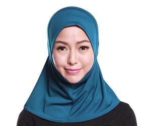 Lazzboy Schal Beading India Hat Muslim Ruffle Cancer Chemo Wrap Cap Scarf Hijab Kopftuch Für Muslimische Frauen Kopfbedeckung Solide Weiche Maxi(Marine)