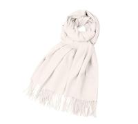 Lazzboy Schal Damen Einfarbig Kuschelige Warme Winter Klassiker Schals Langer Fransen Pashmina Übergroßer Winterschal Schultertuch Deckenschal Weicher Warmer Oversized Poncho (Weiß)