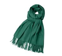 Lazzboy Schal Damen Einfarbig Kuschelige Warme Winter Klassiker Schals Langer Fransen Pashmina Übergroßer Winterschal Schultertuch Deckenschal Weicher Warmer Oversized Poncho (Grün)