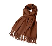 Lazzboy Schal Damen Einfarbig Kuschelige Warme Winter Klassiker Schals Langer Fransen Pashmina Übergroßer Winterschal Schultertuch Deckenschal Weicher Warmer Oversized Poncho (Kaffee)