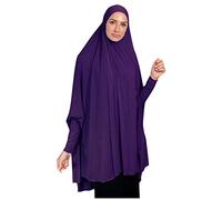 Lazzboy Schal Frauen Perlen Indien Hut Muslim Rüschen Krebs Chemo Beanie Wrap Cap (Dunkelviolett,L)