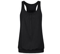 Lazzboy Shirts Damen Frauen Mode Sommer Training Atmungsaktiv Weste Patchwork Rennen zurück Ärmellose Rundausschnitt Flare Pulli Tunika Oberteile Hemd Blusen(Schwarz,XL)