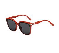 Lazzboy Sonnenbrillen Damen Retro Rechteck Brillen Vintage Sonnenschutz Strand Rechteckige Sonnenbrille, Oversized Square, Modische Retro-brille, Leopardenmuster Quadrat (Rot)