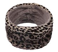 Lazzboy Unisex Patchwork Leaf Neck Warmer Fleece Strickschal Schal Damen Loop Halstücher Winter Schalhals Kragenset Schlauchschal Rundschal Wärmeren Dicken Hals(Khaki)