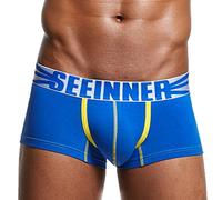 Lazzboy Unterhose Unterwäsche Herren Sexy Shorts Herren Boxer Soft Slip(L,Blau)