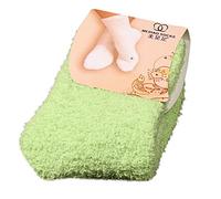 Lazzboy Weiches Bett Bodensocken Fluffy Warm Winter Pure Color Damen Warme Socken Premium Qualität Pack Dicke Stricksocke(Dark Geen)