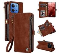 LBH Handy Hülle für Xiaomi Redmi 15C Klapphülle RFID Schutz Wallet Geldbeutel Geldbörse Cover Case Flipcase Kartenfächer Geldfach Münzfach Dunkelbraun