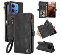 LBH Handy Hülle für Xiaomi Redmi 15C Klapphülle RFID Schutz Wallet Geldbeutel Geldbörse Cover Case Flipcase Kartenfächer Geldfach Münzfach Schwarz