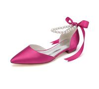 LBRYVTCE Damen Flache Schuhe - Elegante Ballerinas mit Spitzer Spitze, Slip-On-Design für Komfortables Gehen,Rosa,43