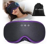 LC-dolida 3D Bluetooth Schlafmaske mit Kopfhörern für Frauen und Herren,Totale Lichtblockade & Ganznachtkomfort Schlaf Augenmaske Schlafkopfhörer Weiche Kopfhörer zum Schlafen für das Reisen,Bett
