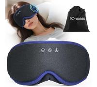 LC-dolida 3D Bluetooth Schlafmaske mit Kopfhörern für Frauen und Herren,Totale Lichtblockade & Ganznachtkomfort Schlaf Augenmaske Schlafkopfhörer Weiche Kopfhörer zum Schlafen für das Reisen,Bett