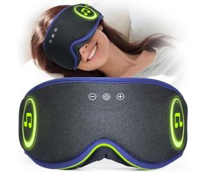 LC-dolida 3D Bluetooth Schlafmaske mit Kopfhörern für Frauen und Herren,Totale Lichtblockade & Ganznachtkomfort Schlaf Augenmaske Schlafkopfhörer Weiche Kopfhörer zum Schlafen für das Reisen,Bett