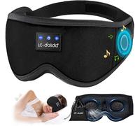 LC-dolida Bluetooth Schlafmaske mit Kopfhörern für Frauen und Herren,Totale Lichtblockade & Ganznachtkomfort 3D Schlaf Augenmaske Schlafkopfhörer Weiche Kopfhörer zum Schlafen für das Reisen,Bett