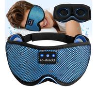 LC-dolida Schlafmaske mit Kopfhörer Bluetooth V5.4, Ultraweiche 3D Schlafkopfhörer Kopfhörer zum Schlafen für Frauen Herren,Augenmaske Schlafbrille mit Mikrofon für Reisen/Nickerchen/Yoga/Meditation