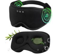 LC-dolida Schlafmaske mit Kopfhörern Bluetooth Schlafkopfhörer, 3D Augenmaske mit Weicher Bambus Baumwolle für Frauen Herren, Augenabdeckung zum Schlafen Seitenschläfer mit Mikrofon