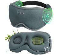 LC-dolida Schlafmaske mit Kopfhörern Bluetooth Schlafkopfhörer, 3D Augenmaske mit Weicher Bambus Baumwolle für Frauen Herren, Augenabdeckung zum Schlafen Seitenschläfer mit Mikrofon