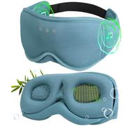 LC-dolida Schlafmaske mit Kopfhörern Bluetooth Schlafkopfhörer, 3D Augenmaske mit Weicher Bambus Baumwolle für Frauen Herren, Augenabdeckung zum Schlafen Seitenschläfer mit Mikrofon