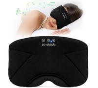 LC-dolida Schlafmaske mit Kopfhörern Bluetooth Schlafkopfhörer, Augenmaske mit Weicher Bambus Baumwolle für Frauen Herren, Augenabdeckung zum Schlafen Seitenschläfer mit Mikrofon