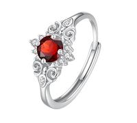 LCDIUDIU Ring Silber 925 Damen,Solitärring Aus Natürlichem Edelstein Im Brillantschliff für Damen, Silbernes Herz, Keltischer Knoten, Verstellbar, Ewigkeitsring Zum Jahrestag, Verlobungsring, Ehe