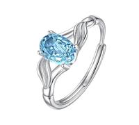 LCDIUDIU Ring Silber 925 Damen Verstellbar,Oval Geschliffener Natürlicher Edelstein Solitär Verlobungsring für Frauen Und Mädchen Infinity Daumenband Set Verstellbarer Jahrestag Hochzeitsverspre