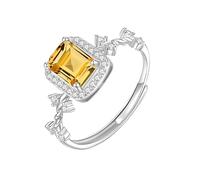 LCDIUDIU Silber Ringe 925 Frauen,Solitär Verlobungsringe Im Kissenschliff für Frauen, Natürlicher Edelstein, Geburtsstein, Unendlichkeitsband, Verstellbar, Jubiläumsversprechen, Ehering für Sie