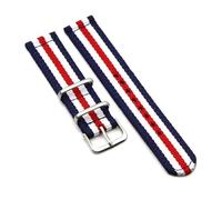 LCHASOP 22-mm-Schlaufenarmband, Einteilig Geflochtenes Armband, Edelstahlschließe, Elastischer Textilersatz, Verstellbares Sportarmband,2 Blaue, 2 Weiße, 1 Rote,22 mm