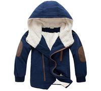 LCIGIA Winterjacke Jungen Kinder Wintermantel Gefüttert Jacke mit Kapuze Verdickte Fleecejacke Winddichte Kinderjacke Winter Baumwolljacke
