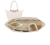 Lckaey 1028beige-M Tragetasche für Longchamp Le Pliage, große Tragetasche, Filz, Geldbörse, Reißverschluss, Tasche Organizer