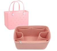 Lckaey Bogg Bag Organizer Einsatz für kleine und große Taschen, Trennwand, Becherhalter, Pink-M