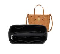 Lckaey Geldbörseneinsatz für MCM-Tragetaschen, Filzeinsatz, Organizer, kleine Tasche, Organizer, 3020 Schwarz / Grau, Größe S