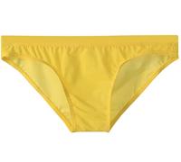 lclvld Herren Slips Low Rise Reizvoll Transparent Ice Silk Etotik Briefs Shorts Slips Unterhose Unterwäsche, Gelb, XXL