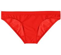 lclvld Herren Slips Low Rise Reizvoll Transparent Ice Silk Etotik Briefs Shorts Slips Unterhose Unterwäsche, Rot, XL