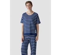 Print-Shirt LECOMTE "T-Shirt", Damen, Gr. 46, blau (dunkelblau), 90%Baumwolle 10%Polyester, feminin, gerade, Kurzarm, Shirts (37290815-46) dunkelblau