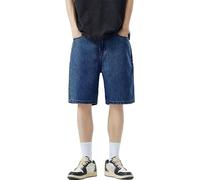 LCpddajlspig Baggy-Jeans, Kurze Jeans Herren Shorts Baggy-Jeans Bermudas Jeanshose Kurz Stretch Hosen Sommer Jeansshorts Weite Jeanshosen Herrenshorts Sommerhose Sommerjeans Blau XXL