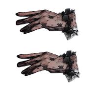 Ldabrye 2 Stück Modische Spitzenhandschuhe Elegantes Outfit Romantische Brauthandschuhe Für Brautmode Und Elegante Zusammenkünfte Atmungsaktive Hochzeitshandschuhe