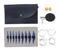 Ldabrye 9 Paar austauschbare Rundstricknadel-Set mit Etui, 3,0 mm - 6,0 mm, Aluminium-Rundstricknadeln