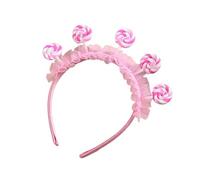 Ldabrye Haarreif mit Cartoon-Lutscher, niedliches Bonbon-Haarband für Live-Shows, Süßigkeiten-Thema, rosa Bonbon-Stirnband, Haarschmuck für Frauen und Mädchen