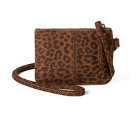 Ldabrye Handtaschen für Damen, Leopardenmuster, Halskette, Geldbörse, Ausweishalter für Damen, PU-Leder, Geldbörse, Geldbörse mit weichem Umhängeband und kompaktem, Brauner Druck, 5.07x0.78in
