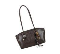 Ldabrye Unterarmtasche aus PU-Leder mit Anhänger, Mehrzweck-Schultertasche, Handtasche, Arbeitshandtasche für Damen, lässig, täglich, Abendtasche, coffee