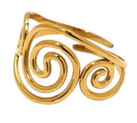 Ldabrye Zeitgenössische Twisted Designs 18K vergoldete Ringe Fingerzubehör Edelstahlschmuck für Frauen Jubiläumsgeschenk Edelstahl Goldringe