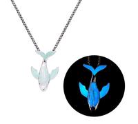 Ldbuejiaja Wal Anhänger Halskette Leuchten In Der Dunklen Langen Verstellbaren Edelstahlkette Harz Halskette Für Frauen Modeschmuck