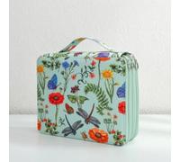 LDDIFHWW Stifteetui Bleistiftetui Federmappe Stiftemappe Stifthülle Langlebiges Oxford Etui mit Sicherem Reißverschluss Und 124 Slots für Farbstifte Gelstifte, Pink Flower