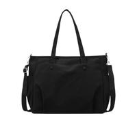 LDDIFHWW Unisex Tragetasche, Laptoptasche, Handtasche, Geräumige Schultertasche Aus Oxford Gewebe mit Mehreren Fächern Und Reißverschluss, Schwarz