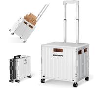 LDHTHOPI Einkaufstrolley klappbar 65L,MAX 50KG Trolley mit Teleskopgriff,4 Zerlegbaren Drehbaren Rädern,100 x 42 x 37 Hohe Kapazität Einkaufstrolley,für Einkaufen Picknick Aufbewahrungskiste,